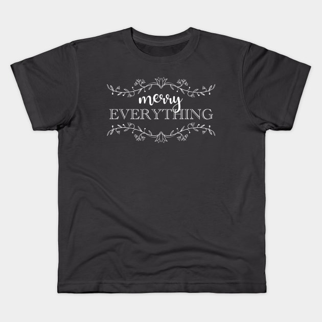 Merry Everything Inclusive Seasons Greetings Happy Holidays Kids T-Shirt by ichewsyou